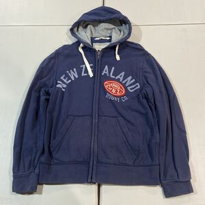 Y2K Blue Canterbury New Zealand Rugby Shirt Full Zip Hoodie Size M